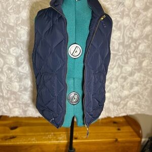 J. Crew Dark Blue Quilted Vest